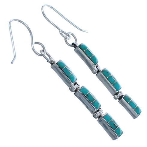Turquoise Link Authentic Sterling Silver Southwest Hook Earrings BX120562